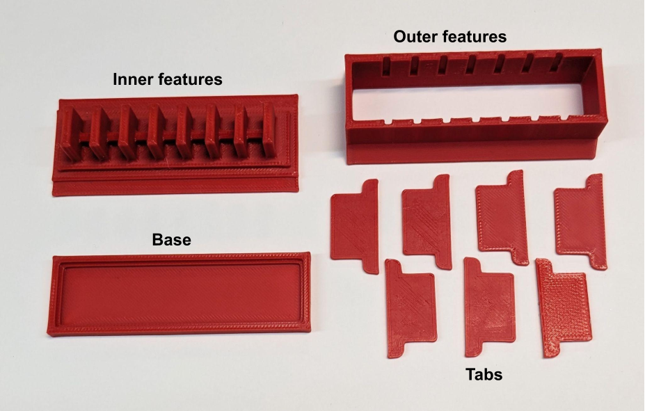 All mold pieces for one gripper