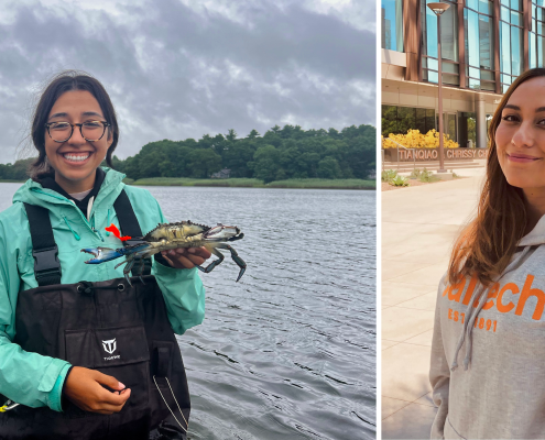 MA Sea Grant Graduate Research Fellows Neida Villanueva Galarza and Bridgett Hunt