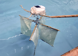 A drifter being tested in a tank at MIT